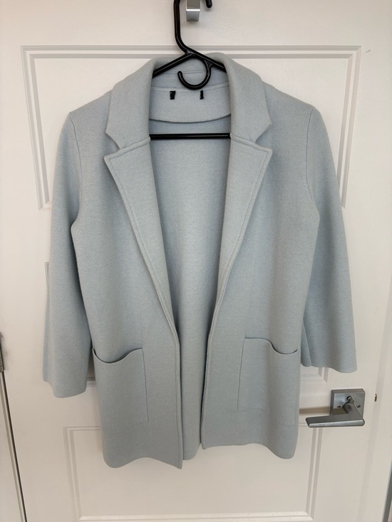 J. Crew Sweaters - J. Crew Pale Blue Open-Front Blazer Coatigan